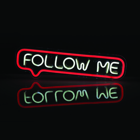 Follow Me 155 Neon Led Λαμπ Usb Καλ 2M Ψυχρο & Κοκκινο Ip20 42*1.6*12Cm