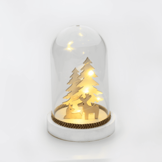 "Plastic Cover Christmas Motifs" Ελαφια 8 Mini Led Λαμπακ Μπαταρ(2Xaaa) Θερμο Λευκο Ip20 D12X18Cm