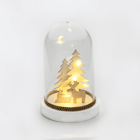 "Plastic Cover Christmas Motifs" Ελαφια 8 Mini Led Λαμπακ Μπαταρ(2Xaaa) Θερμο Λευκο Ip20 D12X18Cm