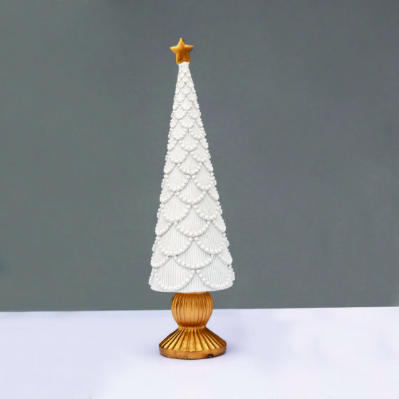 Διακοσμητικο Χριστουγεννιατικο Δεντρο  Resin Xmas Tree  Λευκο 56Cm