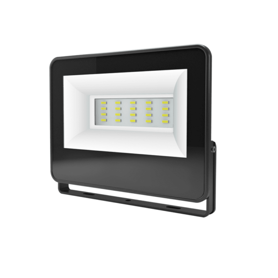 Black Led Smd Flood Luminaire Ip66 20W 3000K 2000Lm 230V Ac Ra80