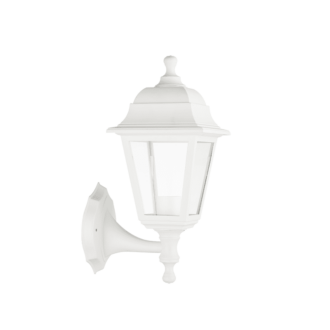 4S Plastic Wall Garden White Luminaire E27 Ip44