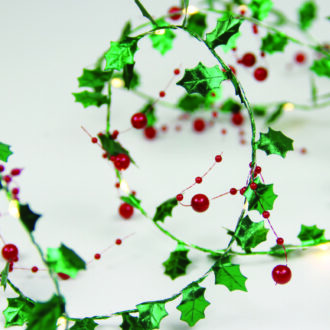 Mistletoe Berries Garland 20 Led Λαμπ Καλωδιο Χαλκου Θερμο Σταθερο Μπατ (2Χαα) 1